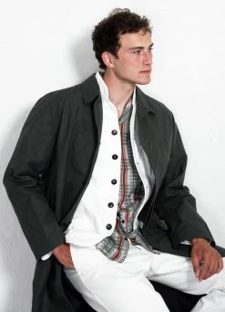 HANSEN GARMENTS MORTEN | Long Windbreaker Coat | Dark Sage 16 HANSEN GARMENTS MORTEN | Long Windbreaker Coat | Dark Sage -Deals Bottoms Store 13x18 hansen ss22 23 97 6 morten dark sage 3