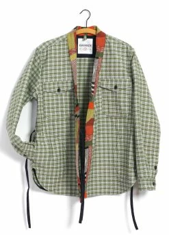 HANSEN GARMENTS REMY | East & West Shirt Jacket | Sashiko Green+ -Deals Bottoms Store 25 80 6 remy sashiko green plus 2