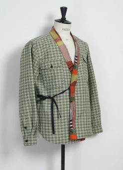 HANSEN GARMENTS REMY | East & West Shirt Jacket | Sashiko Green+ -Deals Bottoms Store 25 80 6 remy sashiko green plus 3