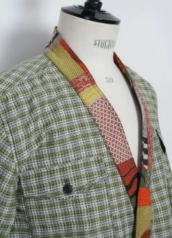 HANSEN GARMENTS REMY | East & West Shirt Jacket | Sashiko Green+ -Deals Bottoms Store 25 80 6 remy sashiko green plus 4