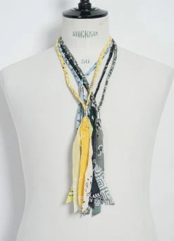 KAPITAL BANDANA NECKLACE | Gauze Fringe Necklace | Khaki -Deals Bottoms Store EK 1061 Bandana Fringe Necklace 1 7f8357a6 93f5 4131 83eb 0ce041259000