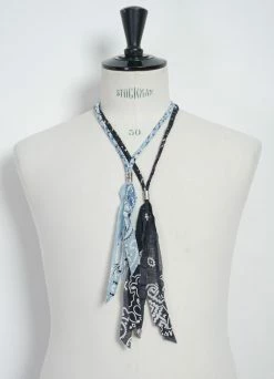 KAPITAL BANDANA NECKLACE | Gauze Fringe Necklace | Sax -Deals Bottoms Store EK 1061 Bandana Fringe Necklace black 2 97d1a5d2 d9ac 438f 834f 805ab6c5f7b0