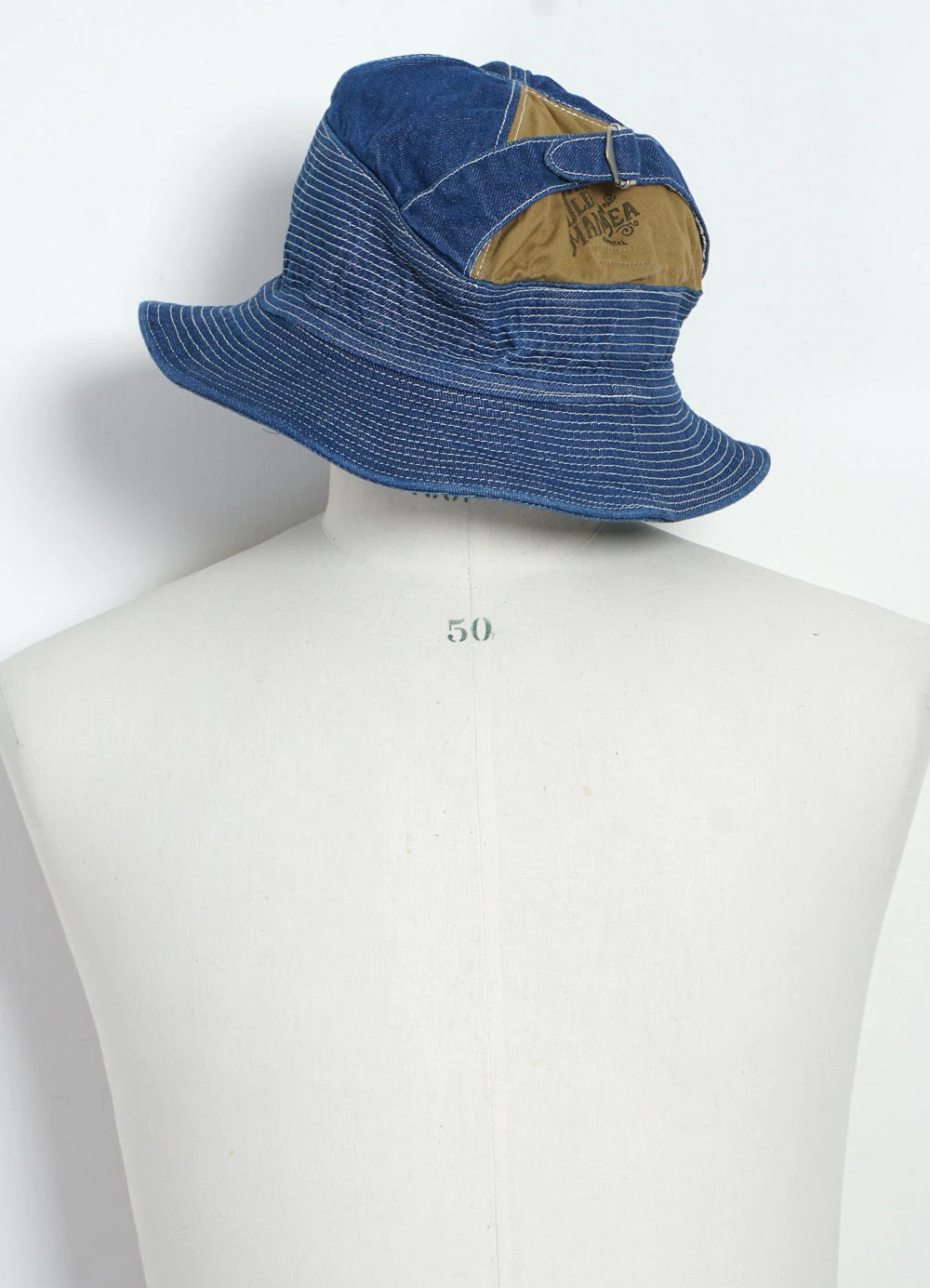 KAPITAL THE OLD MAN AND THE SEA | 11.5oz Denim Hat | Midtone 2 KAPITAL THE OLD MAN AND THE SEA | 11.5oz Denim Hat | Midtone - Image 2