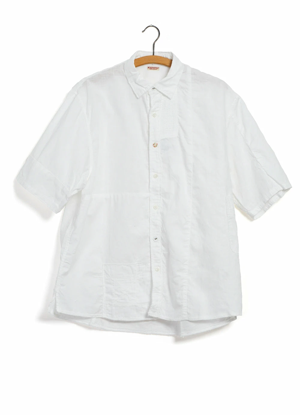 KAPITAL KATMANDU | Short Sleeve Patch Shirt | White 1 KAPITAL KATMANDU | Short Sleeve Patch Shirt | White