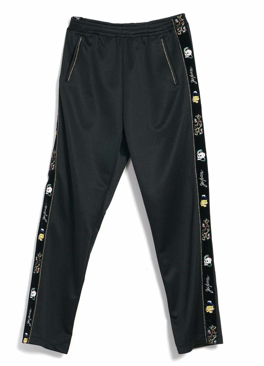 KAPITAL SKA TAPE | Track Pants | Black 1 KAPITAL SKA TAPE | Track Pants | Black