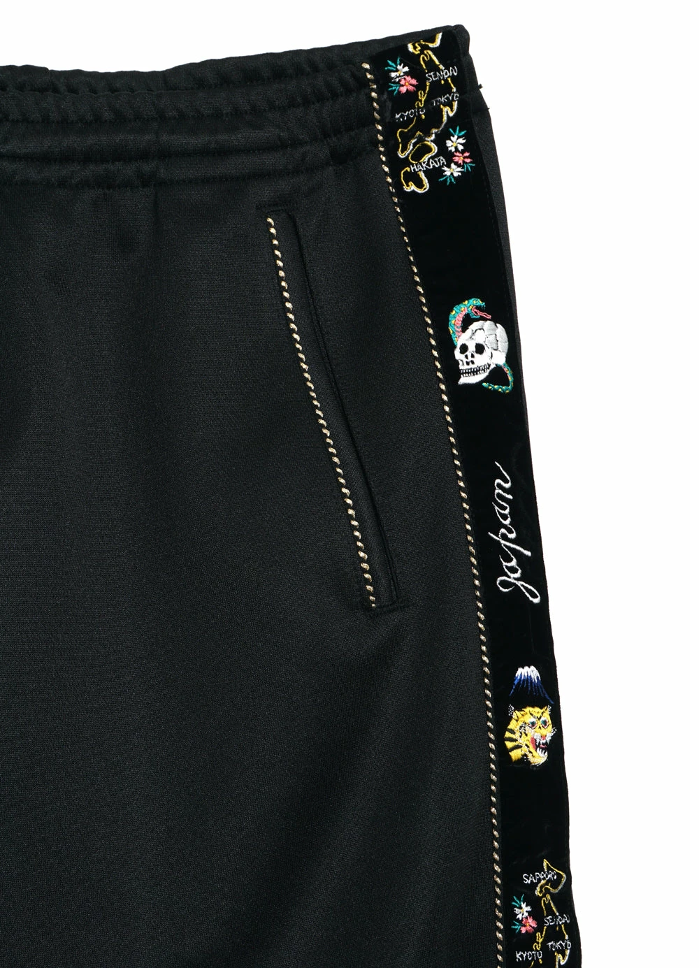 KAPITAL SKA TAPE | Track Pants | Black 2 KAPITAL SKA TAPE | Track Pants | Black - Image 2
