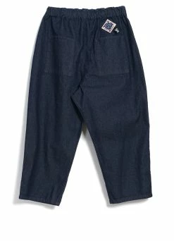 KAPITAL EASY BEACH GO | 12oz Broken Denim Trousers | Indigo -Deals Bottoms Store EK 870 12oz Broaken Denim EASY BEACH GO Pants 4