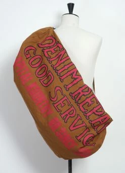 KAPITAL DENIM REPAIR SERVICE | Large Boston Bag | Camel -Deals Bottoms Store K2204XB523 8 Canvas DENIM REPAIR SERVICE Boston Bag 4