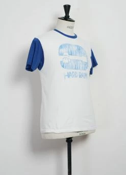 KAPITAL HARD RAIN | 2 Tone Ringer T-shirt | White & Blue -Deals Bottoms Store K2206SC146 20 Jersey 2TONES Ringer T HARD RAIN 3