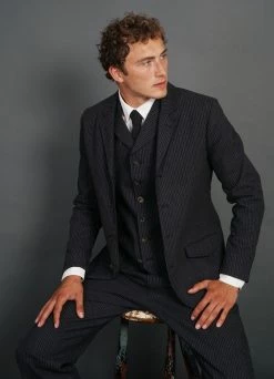 HANSEN GARMENTS ANKER | Casual 4-button Blazer | Black Pin 10 HANSEN GARMENTS ANKER | Casual 4-button Blazer | Black Pin -Deals Bottoms Store anker casual 4 button blazer black pin 450 699787