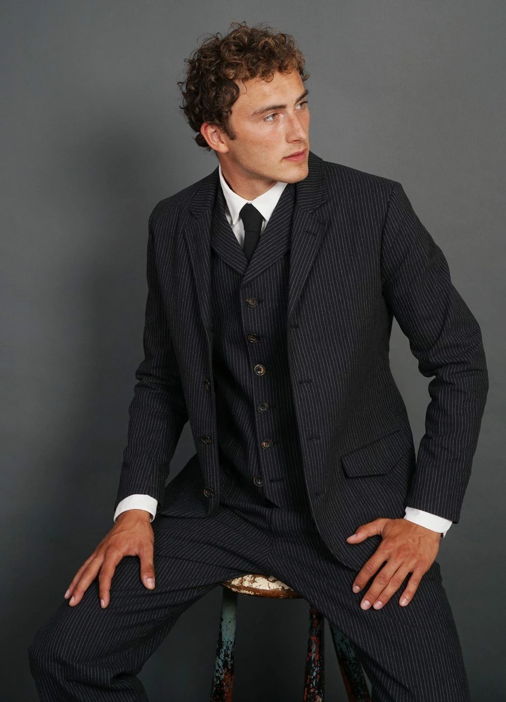 HANSEN GARMENTS ANKER | Casual 4-button Blazer | Black Pin 4 HANSEN GARMENTS ANKER | Casual 4-button Blazer | Black Pin - Image 4