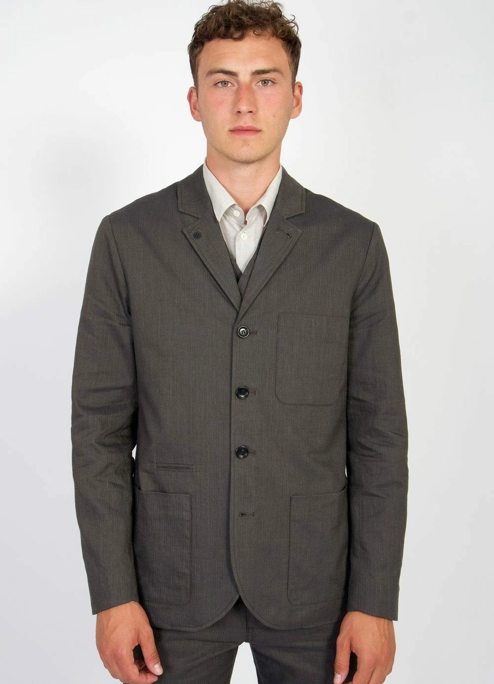 HANSEN GARMENTS ANKER | Casual Five Button Blazer | Khaki 2 HANSEN GARMENTS ANKER | Casual Five Button Blazer | Khaki - Image 2
