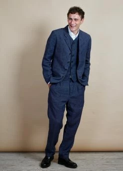 HANSEN GARMENTS ANKER | Casual Four Button Blazer | Blue Delave -Deals Bottoms Store anker casual four button blazer blue delave hansen garments 544521