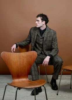 HANSEN GARMENTS ANKER | Four Button Classic Blazer | Checkered -Deals Bottoms Store anker four button classic blazer checkered hansen garments 159592