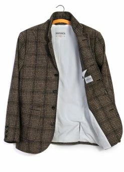 HANSEN GARMENTS ANKER | Four Button Classic Blazer | Checkered -Deals Bottoms Store anker four button classic blazer checkered hansen garments 863601