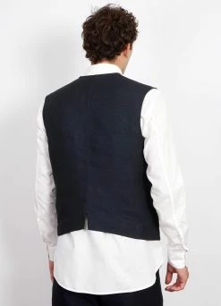 HANSEN GARMENTS BEN | Crewneck Waistcoat | 3-Tone Blue -Deals Bottoms Store ben crewneck waistcoat 3 tone blue 100266