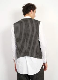 HANSEN GARMENTS BEN | Crewneck Waistcoat | Taupe Stripes 6 HANSEN GARMENTS BEN | Crewneck Waistcoat | Taupe Stripes -Deals Bottoms Store ben crewneck waistcoat taupe stripes 144557