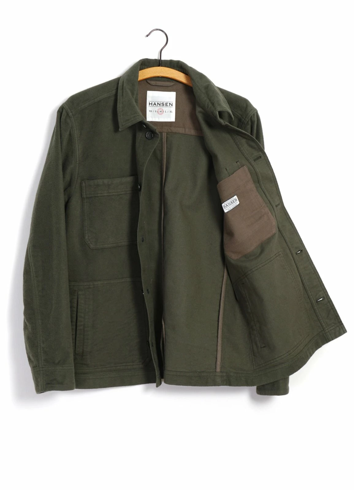 HANSEN GARMENTS BERTRAM | Refined Work Jacket | Dark Green 3 HANSEN GARMENTS BERTRAM | Refined Work Jacket | Dark Green - Image 3