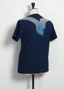 KAPITAL BLUE HANDS | IDG Jersey Crew T | Indigo 9 KAPITAL BLUE HANDS | IDG Jersey Crew T | Indigo -Deals Bottoms Store blue hands idg jersey crew t indigo kapital 969480