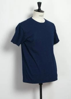 KAPITAL BLUE HANDS | IDG Jersey Crew T | Indigo 8 KAPITAL BLUE HANDS | IDG Jersey Crew T | Indigo -Deals Bottoms Store blue hands idg jersey crew t indigo kapital 986608