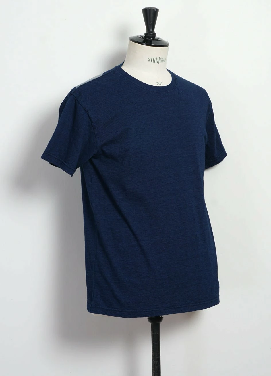 KAPITAL BLUE HANDS | IDG Jersey Crew T | Indigo 4 KAPITAL BLUE HANDS | IDG Jersey Crew T | Indigo - Image 4