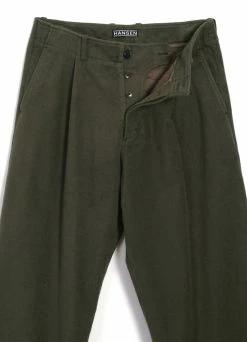 HANSEN GARMENTS BOBBY | Super Wide Pleated Trousers | Dark Green -Deals Bottoms Store bobby super wide pleated trousers dark green hansen garments 220582