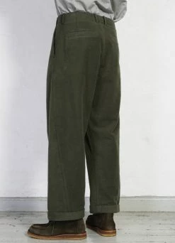 HANSEN GARMENTS BOBBY | Super Wide Pleated Trousers | Dark Green -Deals Bottoms Store bobby super wide pleated trousers dark green hansen garments 818293
