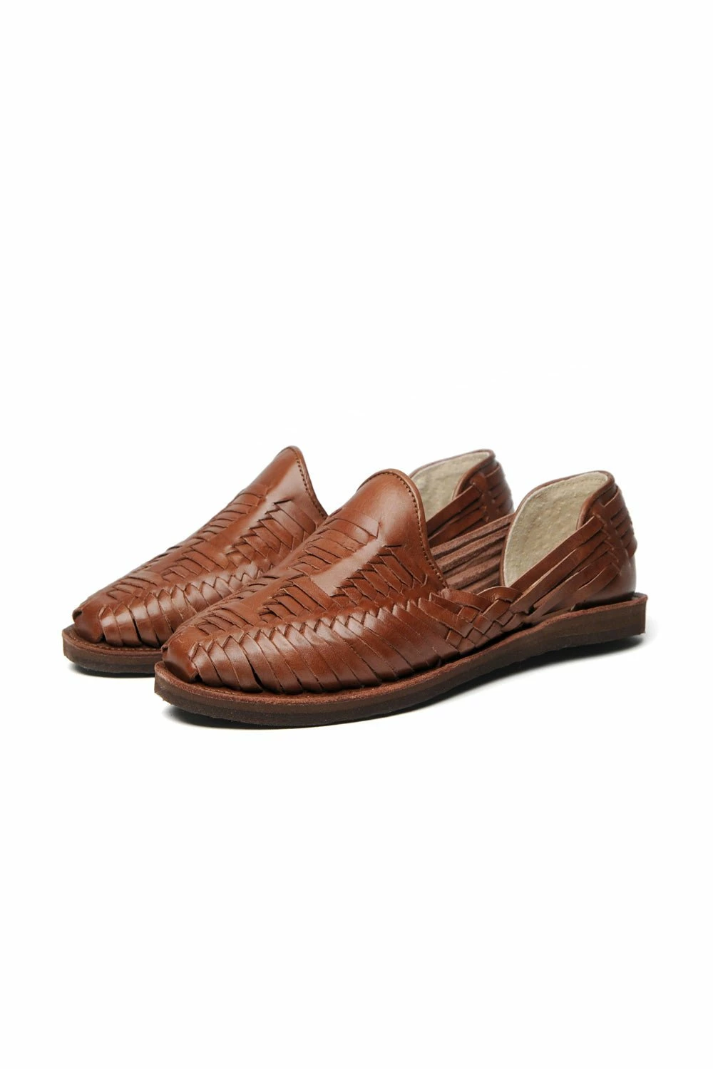 Chamula Cancun Leather Huarache | Slip On Vegetable Tanned Sandals | Brown 2 2 Chamula Cancun Leather Huarache | Slip On Vegetable Tanned Sandals | Brown 2 - Image 2