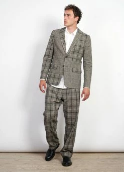 HANSEN GARMENTS CHRISTOFFER | Two Button Blazer | Mixed Check -Deals Bottoms Store christoffer two button blazer mixed check 572918