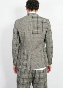 HANSEN GARMENTS CHRISTOFFER | Two Button Blazer | Mixed Check -Deals Bottoms Store christoffer two button blazer mixed check 607097