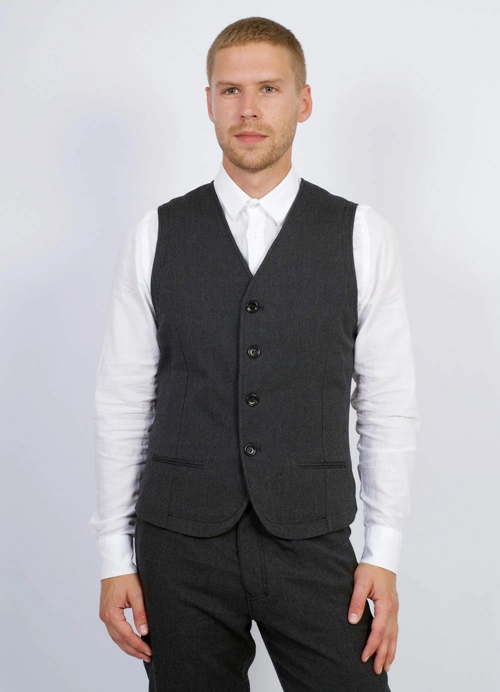 HANSEN GARMENTS DANIEL | Classic Waistcoat | Graphite 4 HANSEN GARMENTS DANIEL | Classic Waistcoat | Graphite - Image 4