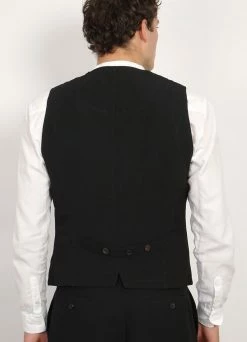 HANSEN GARMENTS DANIEL | Four Button Waistcoat | Black -Deals Bottoms Store daniel four button waistcoat black 168473