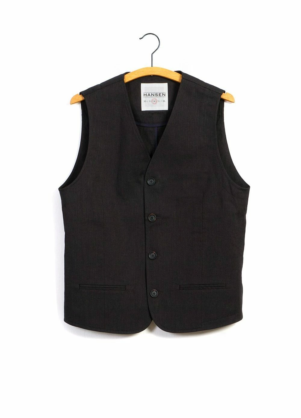 HANSEN GARMENTS DANIEL | Four Button Waistcoat | Coffee Melange 1 HANSEN GARMENTS DANIEL | Four Button Waistcoat | Coffee Melange