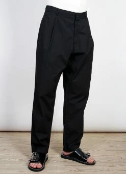 HANSEN GARMENTS EIGIL | Light Wide Cut Summer Trousers | Black -Deals Bottoms Store eigil light wide cut summer trousers black 556755