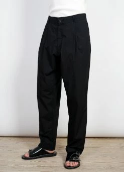HANSEN GARMENTS EIGIL | Light Wide Cut Summer Trousers | Black -Deals Bottoms Store eigil light wide cut summer trousers black 937320