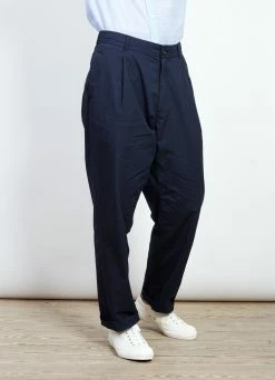 HANSEN GARMENTS EIGIL | Light Wide Cut Summer Trousers | Navy 9 HANSEN GARMENTS EIGIL | Light Wide Cut Summer Trousers | Navy -Deals Bottoms Store eigil light wide cut summer trousers navy 859158