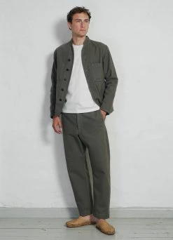 HANSEN GARMENTS ERLING | Refined Work Jacket | Green Grey -Deals Bottoms Store erling refined work jacket green grey hansen garments 645608