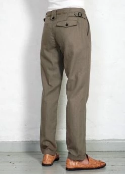 HANSEN GARMENTS FINN | Side Buckle Regular Trousers | Bay Leaf -Deals Bottoms Store finn side buckle regular trousers bay leaf hansen garments 471643