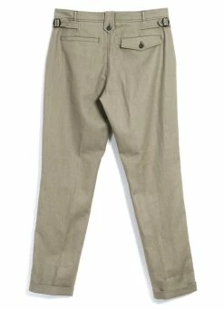 HANSEN GARMENTS FINN | Side Buckle Regular Trousers | Bay Leaf -Deals Bottoms Store finn side buckle regular trousers bay leaf hansen garments 816442