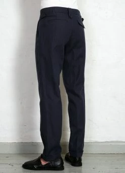 HANSEN GARMENTS FINN | Side Buckle Regular Trousers | Dark Blue -Deals Bottoms Store finn side buckle regular trousers dark blue hansen garments 162172
