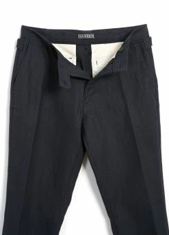 HANSEN GARMENTS FINN | Side Buckle Regular Trousers | Dark Blue -Deals Bottoms Store finn side buckle regular trousers dark blue hansen garments 477466