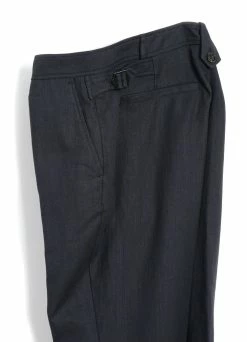 HANSEN GARMENTS FINN | Side Buckle Regular Trousers | Dark Blue -Deals Bottoms Store finn side buckle regular trousers dark blue hansen garments 591459