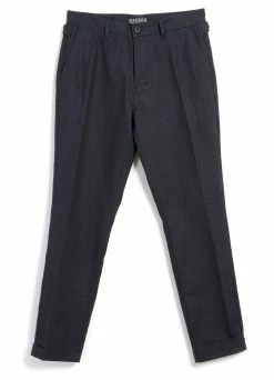 HANSEN GARMENTS FINN | Side Buckle Regular Trousers | Dark Blue