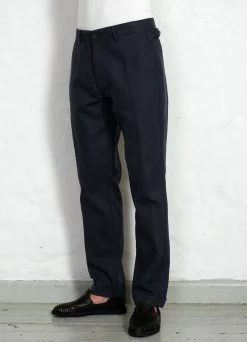 HANSEN GARMENTS FINN | Side Buckle Regular Trousers | Dark Blue -Deals Bottoms Store finn side buckle regular trousers dark blue hansen garments 891880