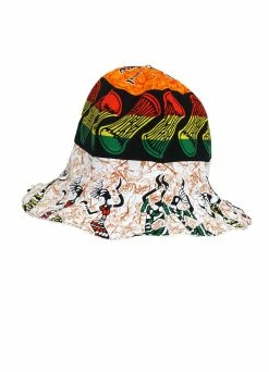 Monitaly FLOP HAT | African Wax Block Print Hat | Rasta
