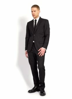 HANSEN GARMENTS FREDE | Pointed Lapel 2-Button Blazer | Slate -Deals Bottoms Store frede pointed lapel 2 button blazer slate 430 563302