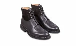 Heschung GINKGO | Leather Boot With Suede Collar | Black