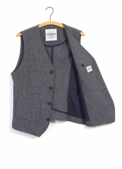 HANSEN GARMENTS HALFDAN | Classic Waistcoat | River -Deals Bottoms Store halfdan classic waistcoat river hansen garments 752186