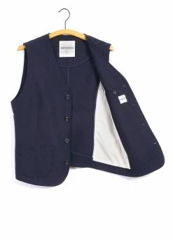 HANSEN GARMENTS HARALD | Casual Waistcoat | Indigo -Deals Bottoms Store harald casual waistcoat indigo hansen garments 996038