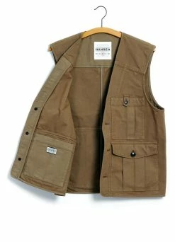 HANSEN GARMENTS HEKTOR | Utility Vest | Khaki -Deals Bottoms Store hektor utility vest khaki hansen garments 902395